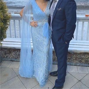 Baby blue evening gown, worn once
